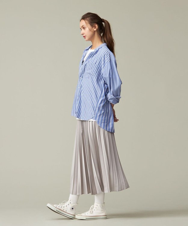 J.PRESS YORK STREET 【WOMEN】プリーツスカート ライトグレー系