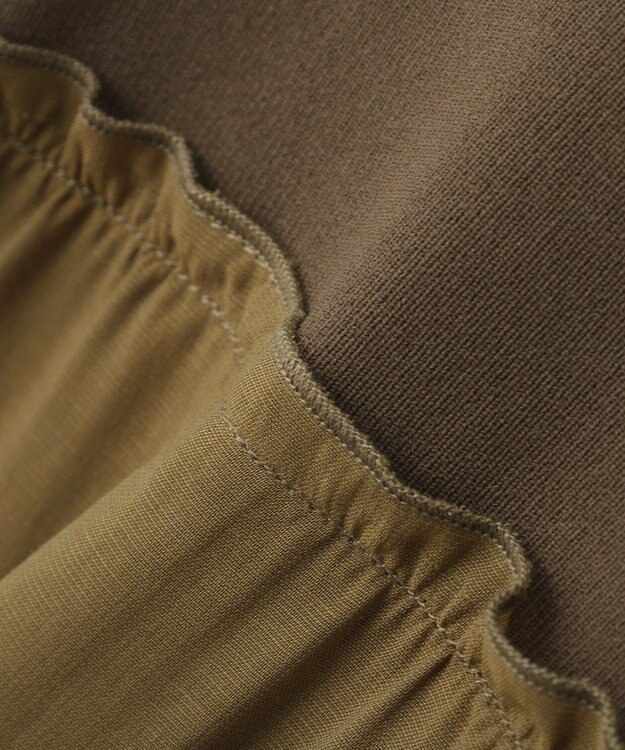 YECCA VECCA リブMIXシアーオーバーシャツ Dark Beige