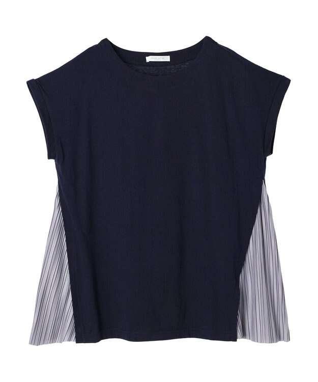 Green Parks 脇プリーツドッキングチュニック Navy