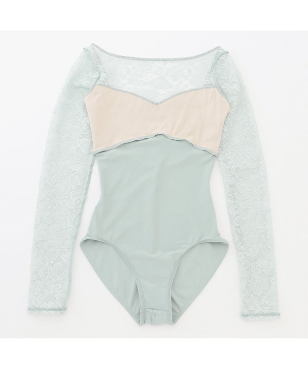 Chacott ◎【Nela ライン】ロングスリーブレオタード アクアグリーン