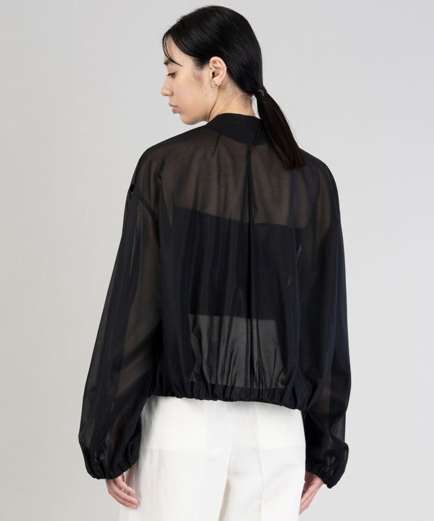 23区 【エステータ】コットンオーガンジー ブルゾン ブラック系