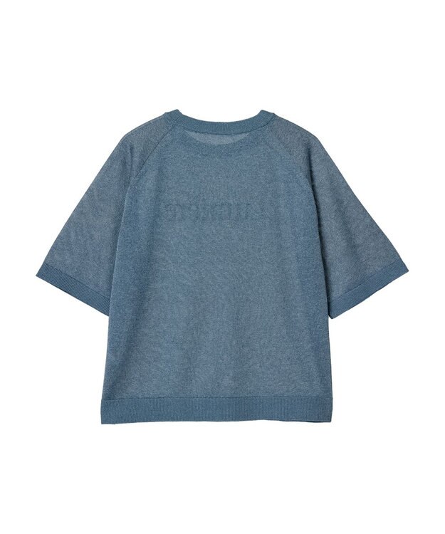 Green Parks シアーロゴニットプルオーバー Blue