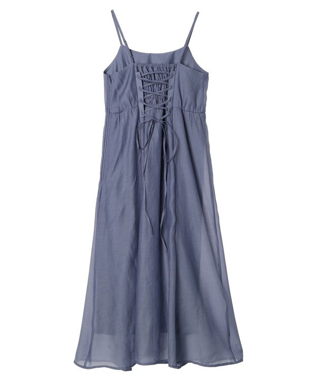 earth music&ecology バックレースアップワンピース Grayish Blue
