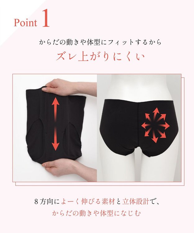 Wing 【マッチミーショーツ】 よく伸びてとけこむようにわたしに合わせてくれる ひびきにくいのに、ズレ上がりにくい はきこみ丈ふつう EC2700 ウイング／ワコール ブラック