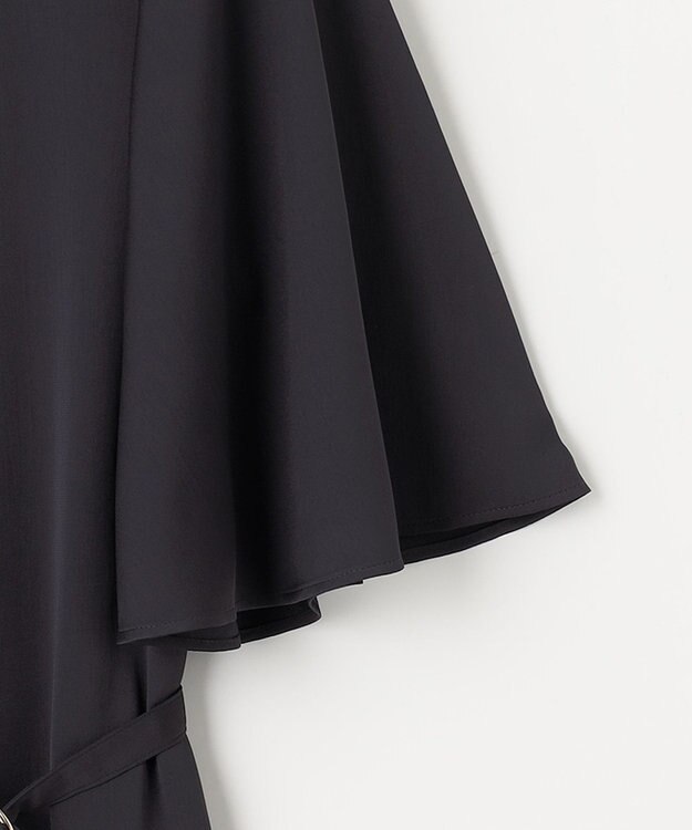 自由区 【洗える・XSサイズあり】フロントプリーツ ドレス ネイビー系