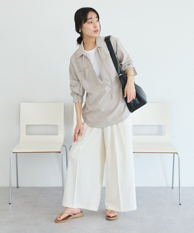 CRAFT STANDARD BOUTIQUE イージースラックス Stripe Ivory
