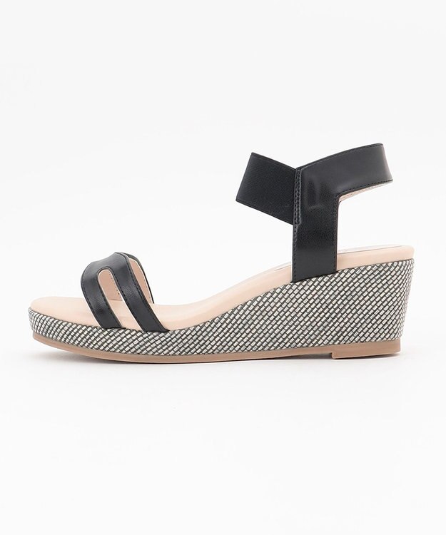 ANY SIS 【美人百花7月号掲載】クラッシィウエッジゴム サンダル 【WEB限定】ブラック