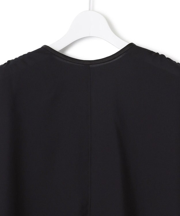 23区 S 【一部店舗限定/UVカット/洗える】ライトウェイトツイル ケープ付き ワンピース ブラック系