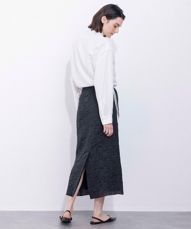 NAVE 【Nave・洗える/シアー素材】クラッシュオーガンジー スカート ブラック系