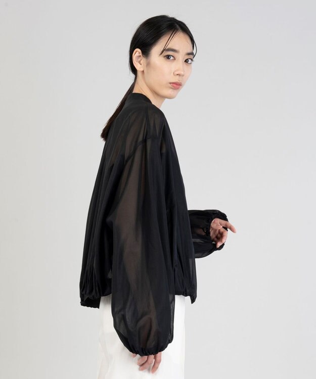 23区 【エステータ】コットンオーガンジー ブルゾン ブラック系