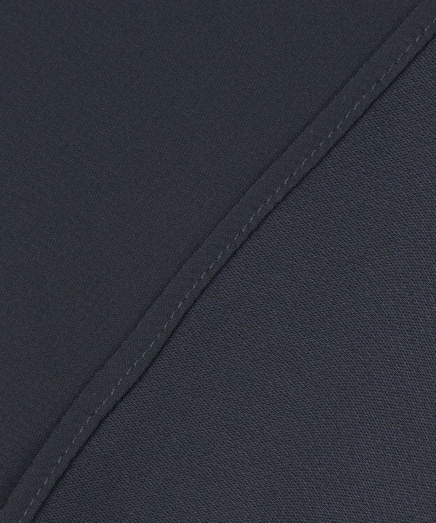 ICB L 【UVケア・速乾・接触冷感・洗える】BackSatinAmunzen 配色ボウタイブラウス ネイビー系