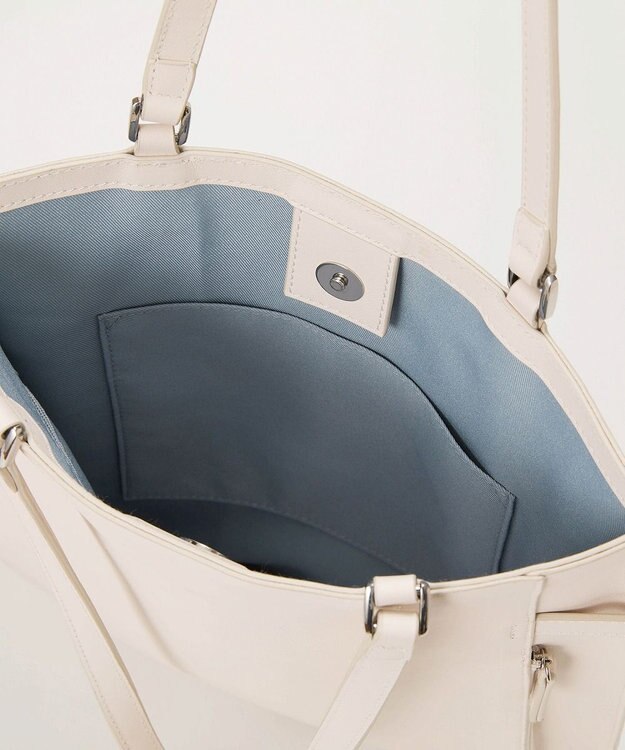 TOPKAPI 【TREASURE TOPKAPI】ベルトデザイン レザー フラット トートバッグ A4対応 ホワイト