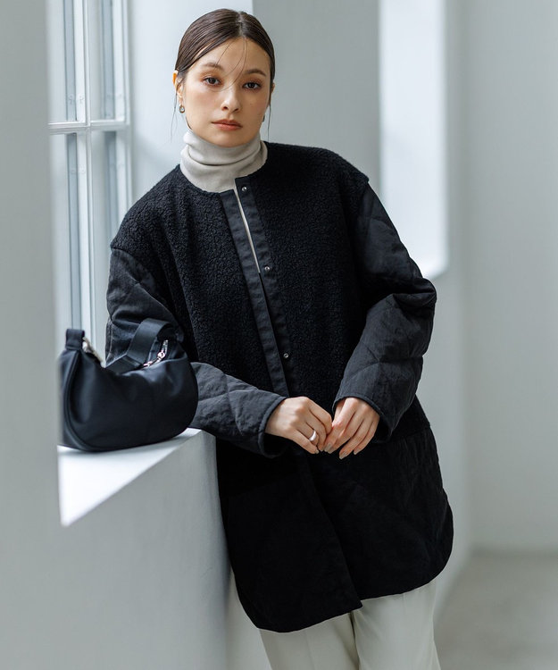 リバーシブルキルト ミドル丈コート【iCB】