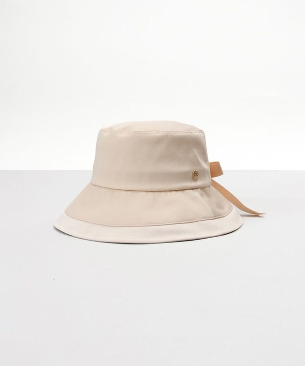 AURORA 【 LANVIN COLLECTION（ランバン コレクション） 】グログランリボンキャペリンハット ベージュ