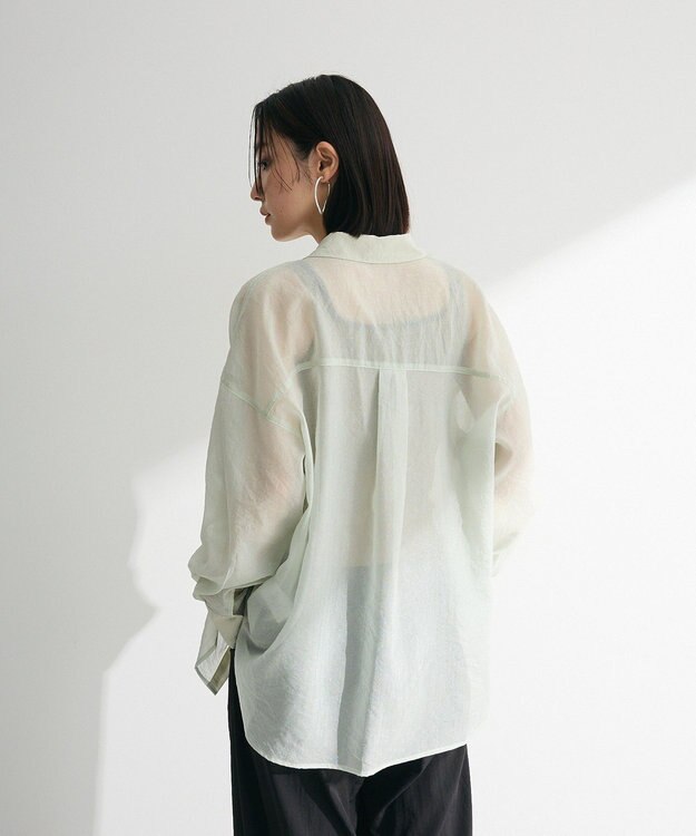 Green Parks 　・ＥＬＥＮＣＡＲＥ　ＤＵＥ　ラメシアー長袖シャツ Charcoal Gray