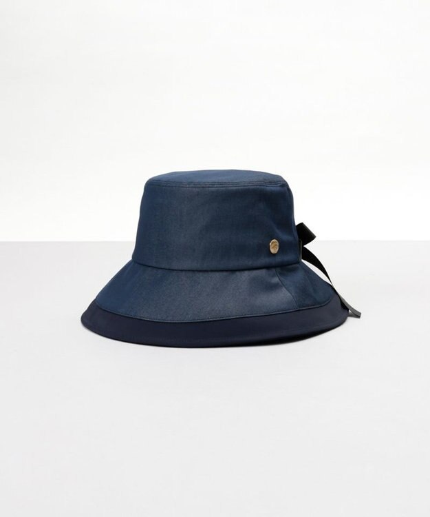 AURORA 【 LANVIN COLLECTION（ランバン コレクション） 】グログランリボンキャペリンハット ネイビー