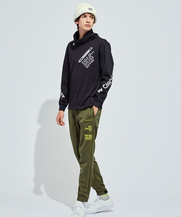 PW CIRCULUS 【防風/防寒】【MEN】オフタートルロングスリーブカットソー ブラック系