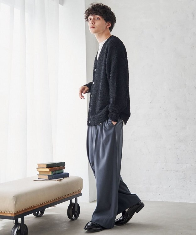 WEGO ツイストブークレカーディガン ブラック