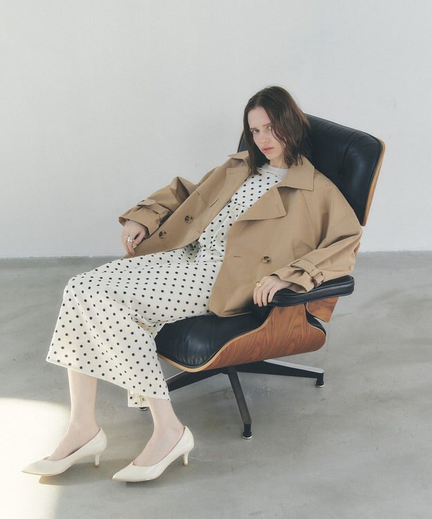 YECCA VECCA レースMIXショートトレンチコート Beige