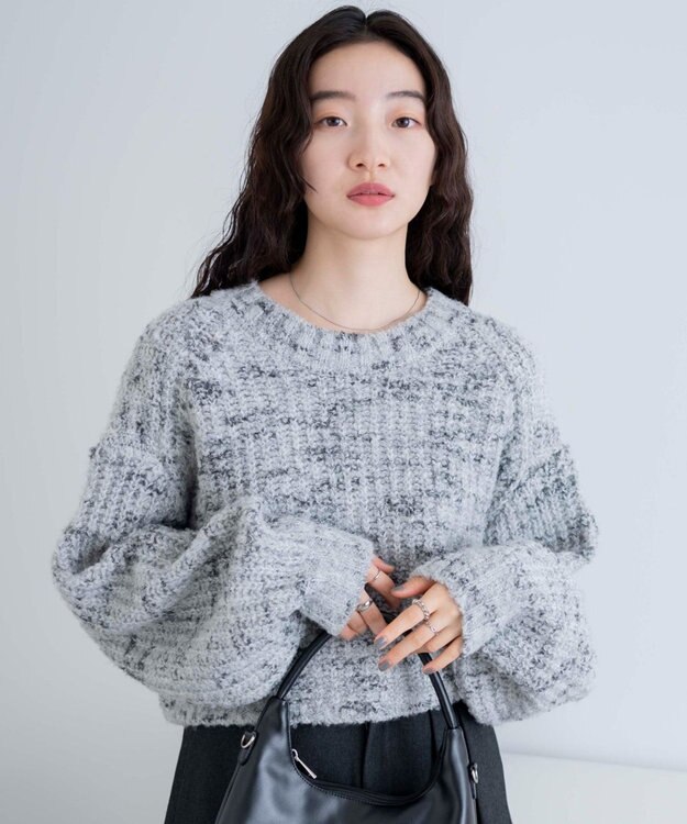 WEGO ミックスブークレ2WAYカーディガン ホワイト