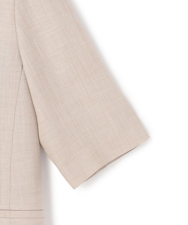 23区 【先行予約】リネンライクグロッシー ハーフスリーブ ダブル ジャケット ベージュ系