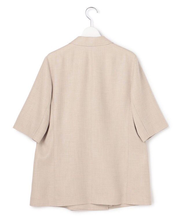 23区 【先行予約】リネンライクグロッシー ハーフスリーブ ダブル ジャケット ベージュ系