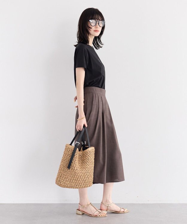 YECCA VECCA 【UVカット】ガウチョパンツ Brown