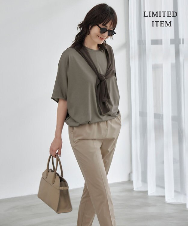 ICB L 【WEB限定・洗える】Ly.COハイゲージ ドルマンスリーブプルオーバー カーキ系