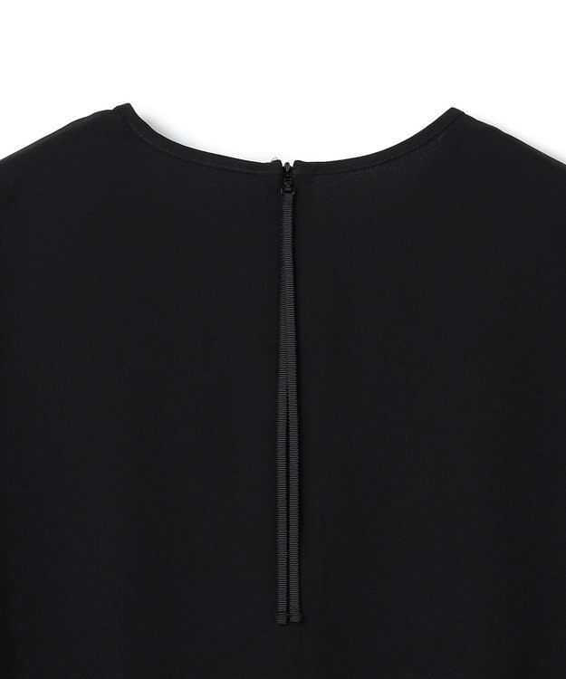 UNFILO ドレープサテンブラウス [NEW]ブラック