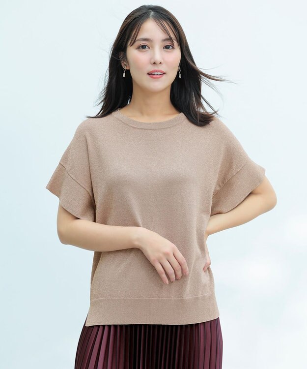ANY SIS 【and GIRL掲載/アイスタッチ】フレンチスリーブ ニット モカラメ