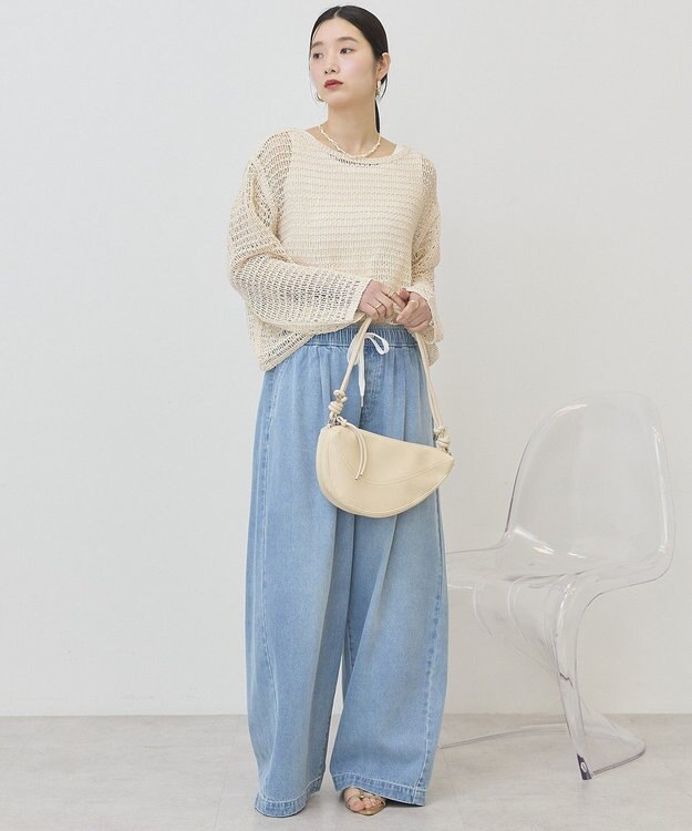 AMERICAN HOLIC 刺繍メッシュプルオーバー Ivory