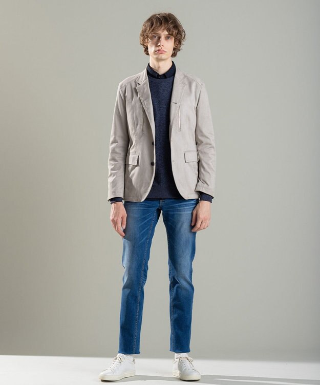 JOSEPH HOMME アロージャガードストレッチ　レギュラーカラーシャツ ネイビー系