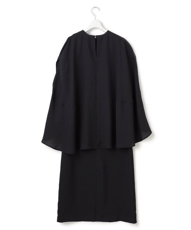 23区 S 【一部店舗限定/UVカット/洗える】ライトウェイトツイル ケープ付き ワンピース ブラック系