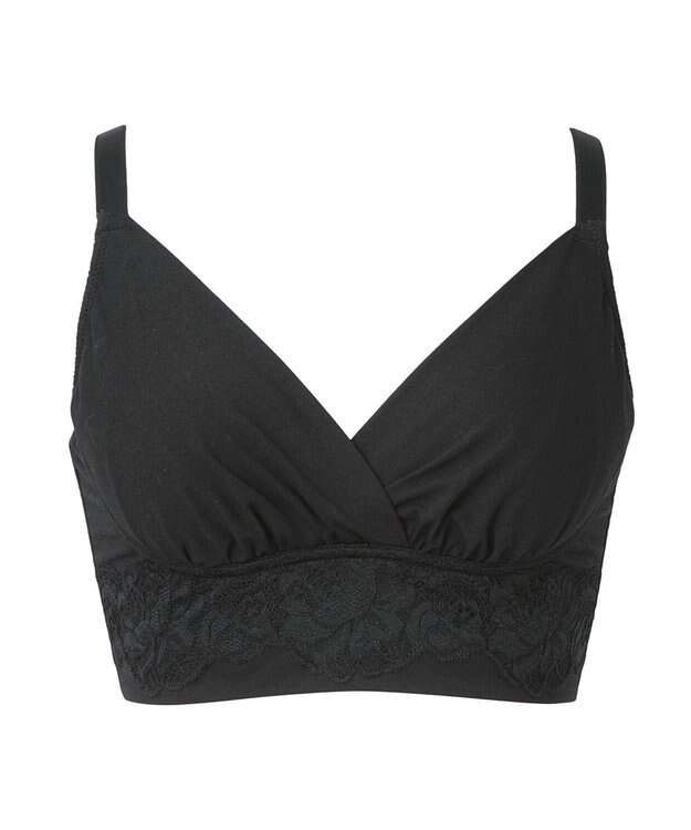 BRADELIS New York 【BRADELIS NewYork peace】ハイブリッドハートカップブラ23 締め付け感の少ないノンワイヤー補整ブラ 補正 ブラック