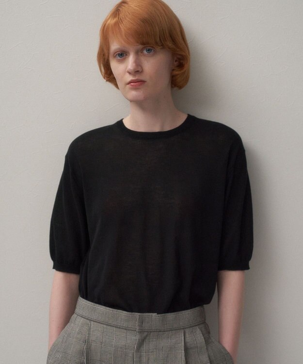 ATON HIGH TWIST COTTON | クルーネックセーター BLACK