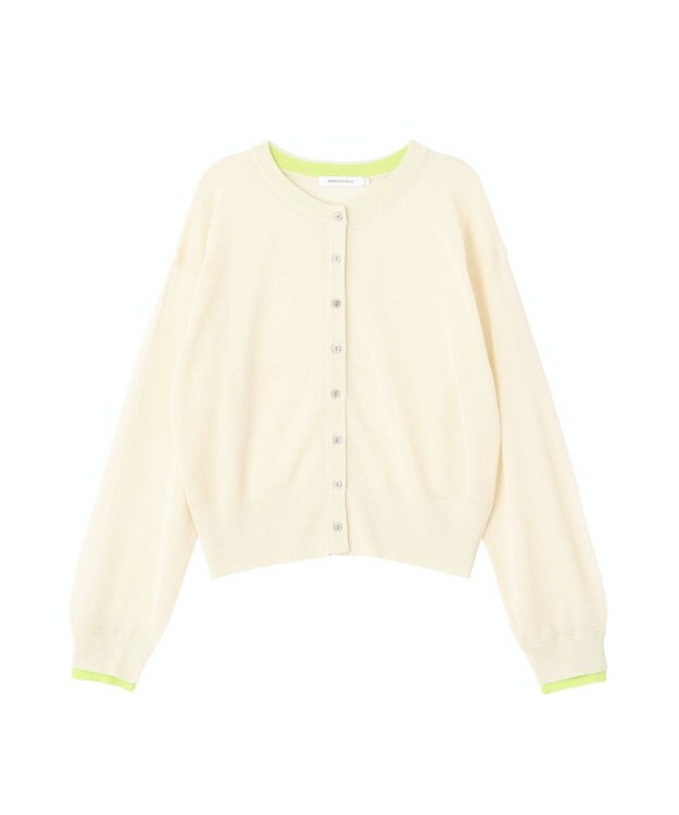 AMERICAN HOLIC シアー配色ニットカーディガン Ivory