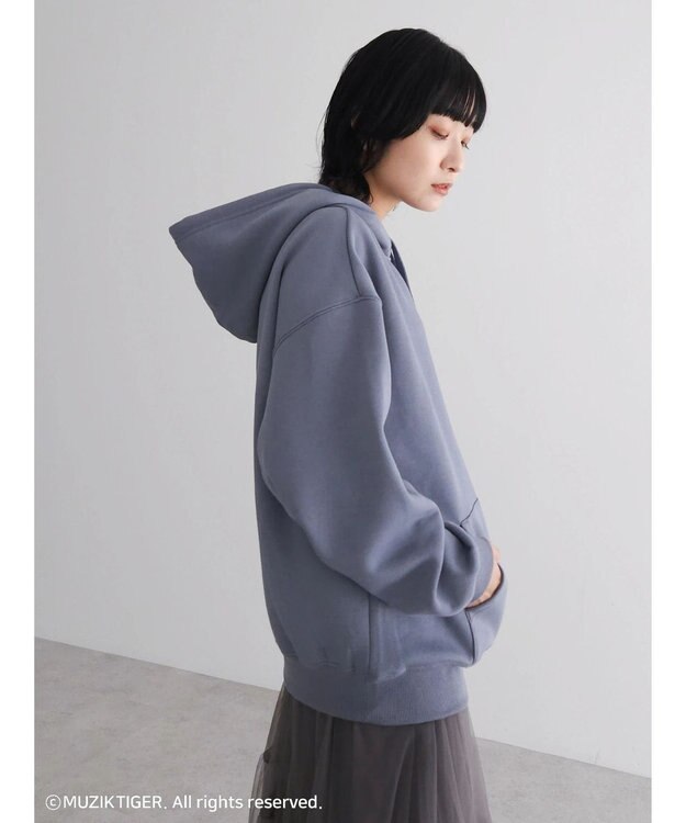 Green Parks ムジークタイガー／裏起毛刺しゅうフーディー Blue Gray