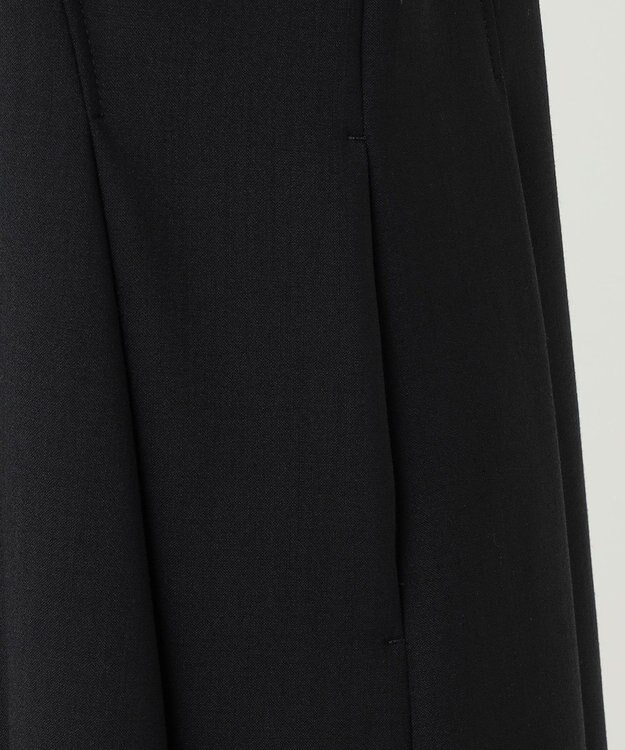 23区 L 【R(アール)】ウールダブルクロス イレギュラータック フレアワンピース ブラック系