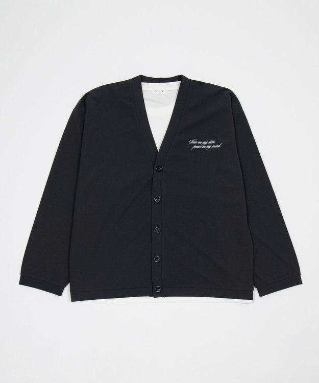 WEGO 【2点SET/ユニセックス着用ITEM】アンサンブルカーディガン（LS） ブラック中濃色