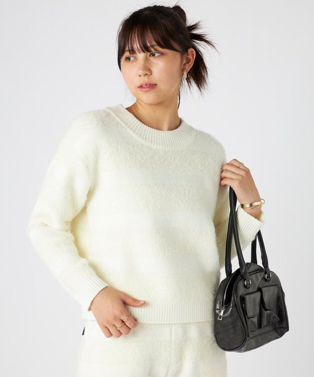 OP／FILA 【ocean pacific】ふんわりハグニットトップス オフホワイト