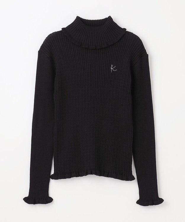 組曲 KIDS 【150-160cm】リブ ニット ブラック系