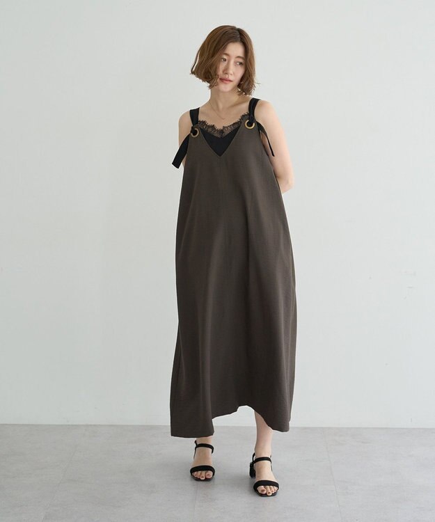 YECCA VECCA ベルトストラップサロペット Charcoal Gray