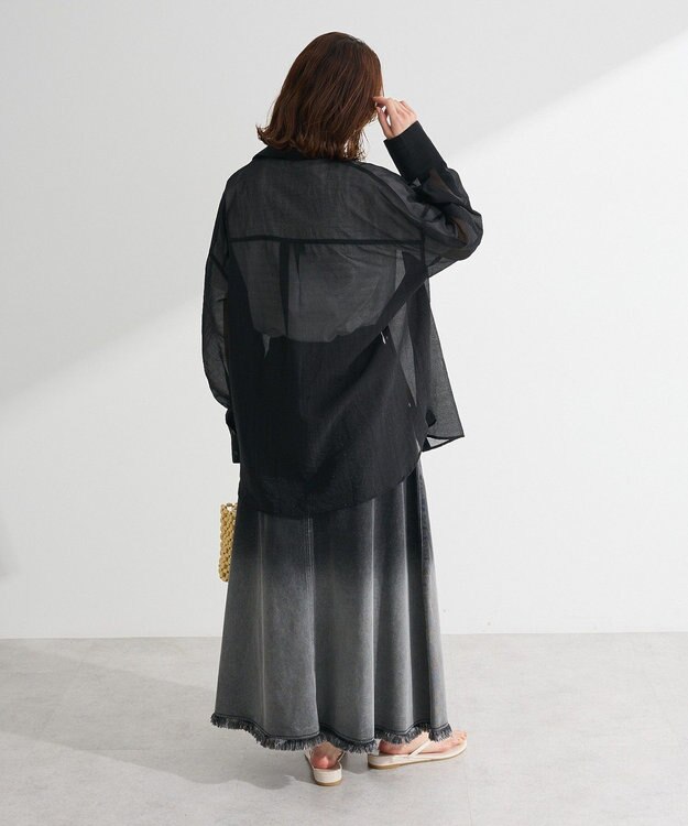 Green Parks 　・ＥＬＥＮＣＡＲＥ　ＤＵＥ　ラメシアー長袖シャツ Charcoal Gray