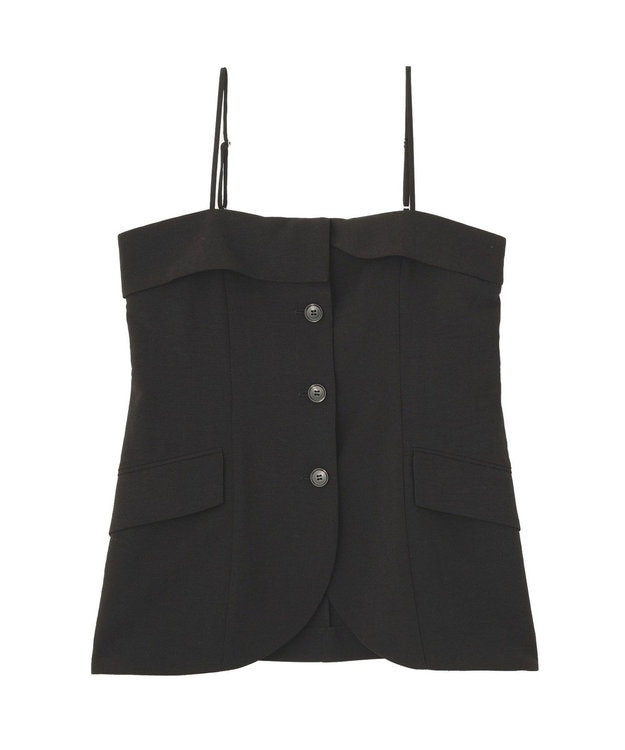 earth music&ecology 【セットアップ対応】フラップボタンビスチェ Black