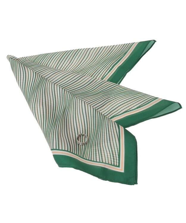 AMERICAN HOLIC 【リングSET】波ストライプ柄スカーフ Green