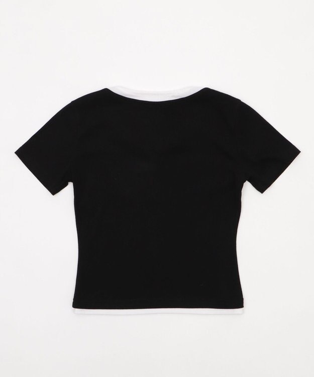 WEGO ドットボタンレイヤードTOP ブラック