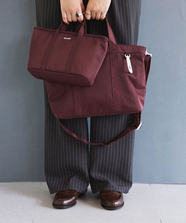 TOPKAPI 【Breath TOPKAPI】CHILLGO 保冷バッグ付き ショルダー付き ナイロン トートバッグ M / 撥水 ボルドー