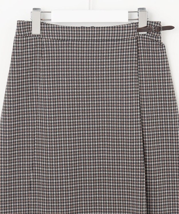 J.PRESS LADIES 【洗える】ガンクラブチェック スカート ブラウン系3