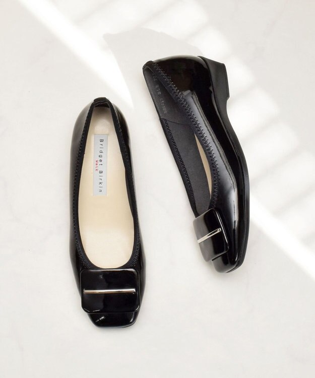Bridget Birkin 【Bridget Birkin walk】バックルモチーフウォーキングパンプス ブラックエナメル