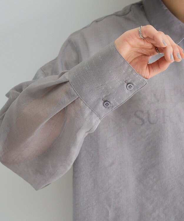 Green Parks 　・ＥＬＥＮＣＡＲＥ　ＤＵＥ　ラメシアー長袖シャツ Charcoal Gray